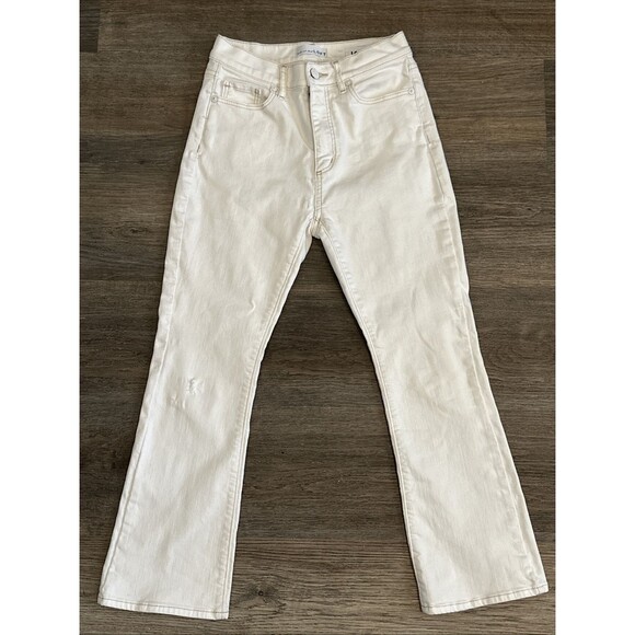 Ann Taylor LOFT Size 24 Women Fresh Cut High Rise Kick Crop Jeans In White - Picture 1 of 9